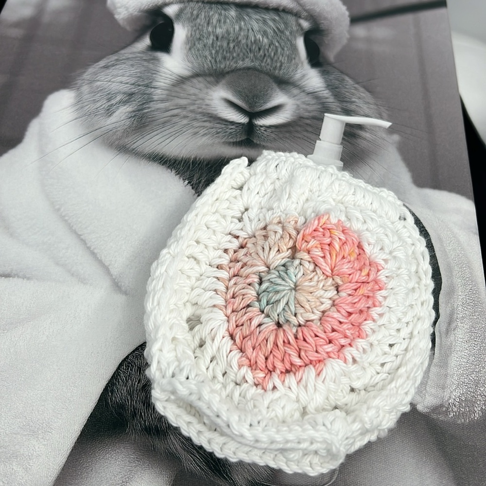 Crochet Heart Cup Sleeve - Picture 2 of 7